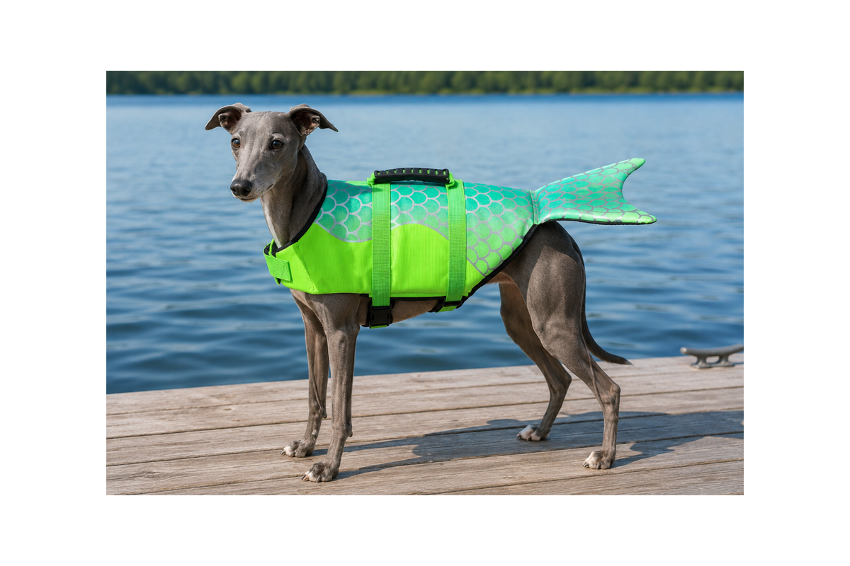 Green Mermaid Dog Life Jacket- Small dog
