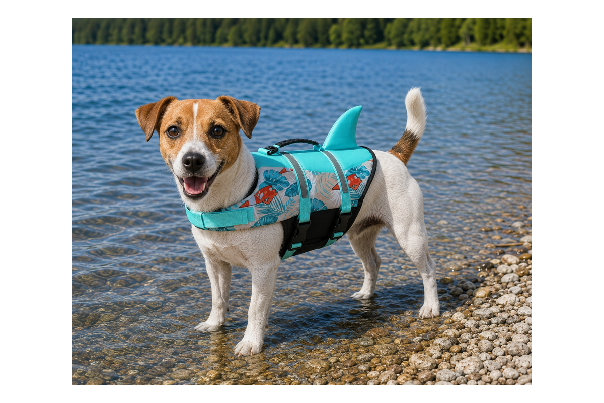 Sailboat Blue Shark  Dog Life Jacket- Small dog