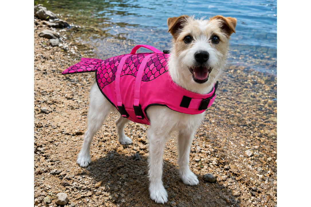 Pink Mermaid Dog Life Jacket- Small dog
