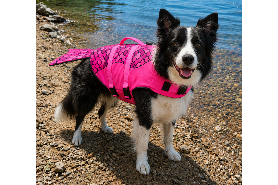 Pink Mermaid Dog Life Jacket - Medium dog