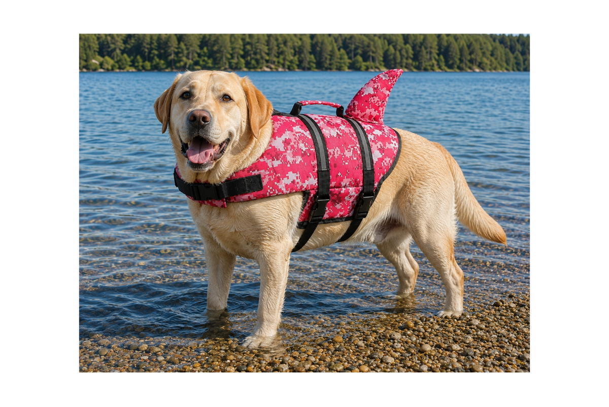 Red Camo Dog Life Jacket - Large dog