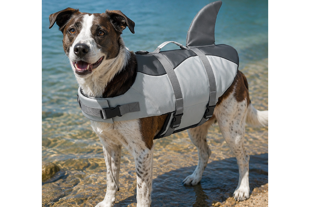 Shark Dog Life Jacket- Medium dog